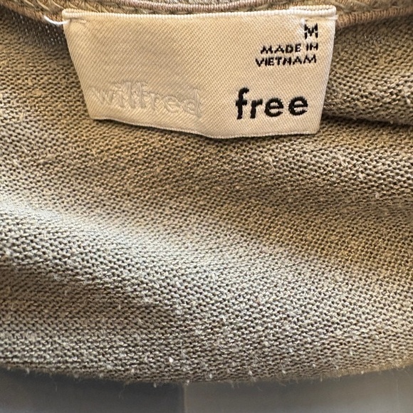 Aritzia Wilfred Grey Green High-Low Scoop V-neck Neck Short Sleeve Dress Medium - Picture 6 of 8